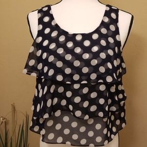 LOVE CULTURE Polka Dot Layered Tank
